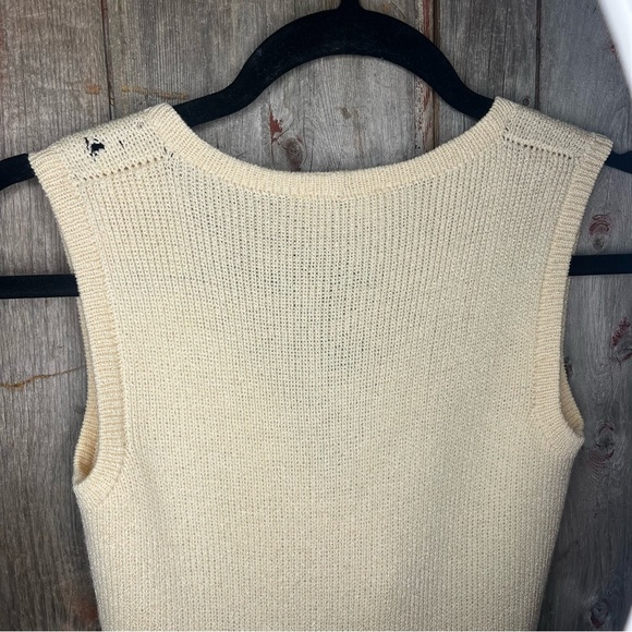 Vintage 70s St. John Cream Santana Knit Double Breasted Sleeveless Dress sz XS - Picture 6 of 15
